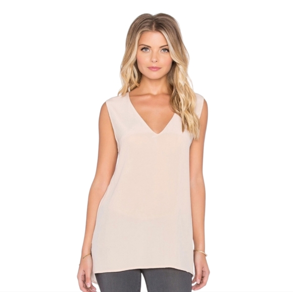 Equipment Femme 100% Silk Tunic Otis Tank Nude Women's Large - Picture 1 of 6